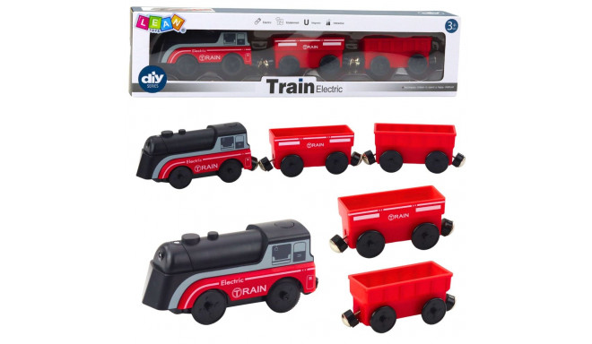 Mini Pociąg Elektryczny Na Magnes Lokomotywa 2 Wagony Czerwony