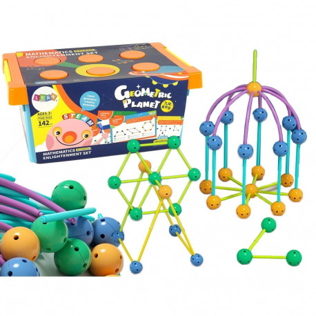 3D konstruktsioonilised geomeetrilised klotsid 142 tk