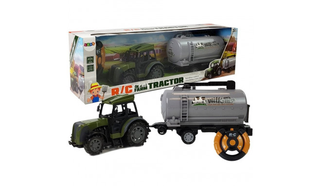 Roheline traktor piimatsisternhaagisega kaugjuhitav 2.4G