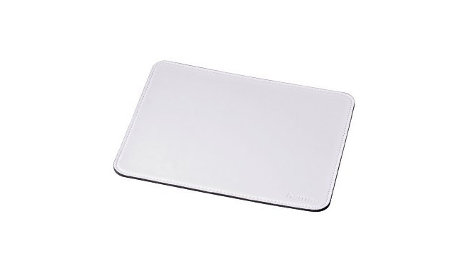 Hiirepadi Hama Mouse Pad with Leather Look, valge (white); Laser/optical 22x18x0.3cm