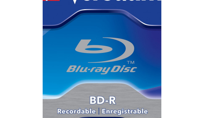 BD-R Verbatim 25GB 13h 6x, Jewel, Blu-ray, Hard Coat, Recordable, 1 toorik tavapakendis