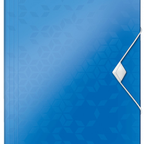 Kummiga mapp Leitz WOW PP A4  metallik sinine