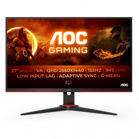 "68,6cm/27"" (2560x1440) AOC Gaming G2 Q27G2E/BK QHD LED 155Hz 1ms 2xHDMI DP Black/Red"