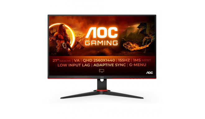 "68,6cm/27"" (2560x1440) AOC Gaming G2 Q27G2E/BK QHD LED 155Hz 1ms 2xHDMI DP Black/Red"