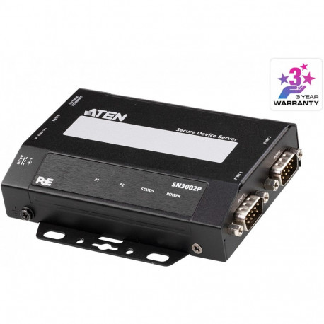 "ATEN SN3002P 2-Port RS-232 Secure Device Server PoE"