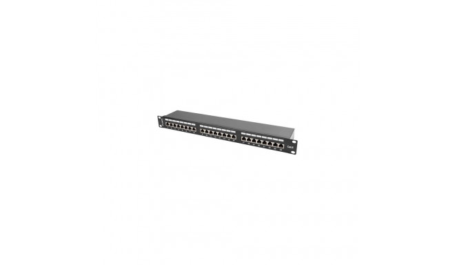 Lanberg Patch Panel 24 porti 1U 19" cat.6 FTP varjestatud must