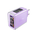 Acefast Acefast charger GaN 65W 3 ports (1xUSB, 2xUSB C) purple (A45)