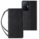 Hurtel Magnet Strap Case Case for Samsung Galaxy A12 5G Pouch Wallet + Mini Lanyard Pendant Black