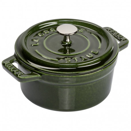 Staub 10cm ümmargune basiilikuroheline malmist mini cocotte