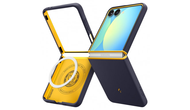 Nano Pop Mag MagSafe Case for Samsung Galaxy Z Flip 7 - Navy Blue and Yellow