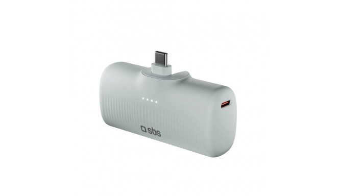 SBS EcoPower 5000 mAh 10W Powerbank with Built-in USB-C Port - Gray