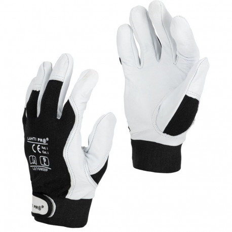 Rękawice ze skóry koz. czar. l270809p, karta, "9", ce, lahti