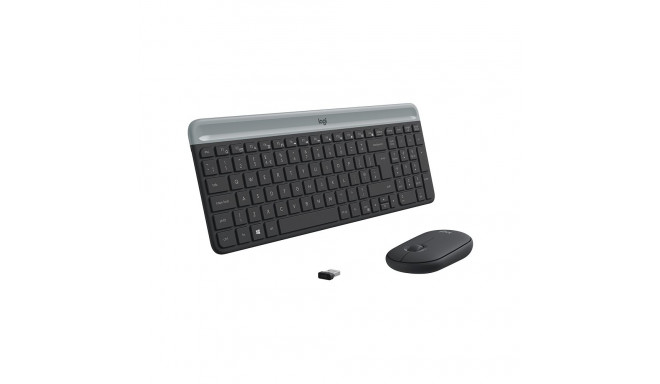  Logitech MK470 Slim Combo Wireless Keyboard + Mouse, US, Graphite