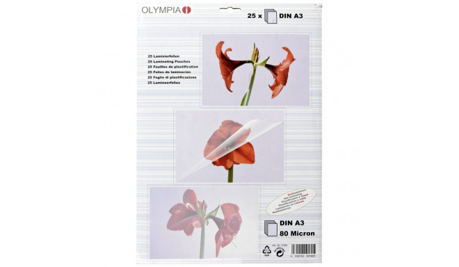 1x25 Olympia Laminating pouches DIN A3 80 micron            9180