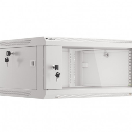 Lanberg 19" seinakapp V2 seinakinnitusega 4U/600X600 (lamppakendis) klaasuksega, hall