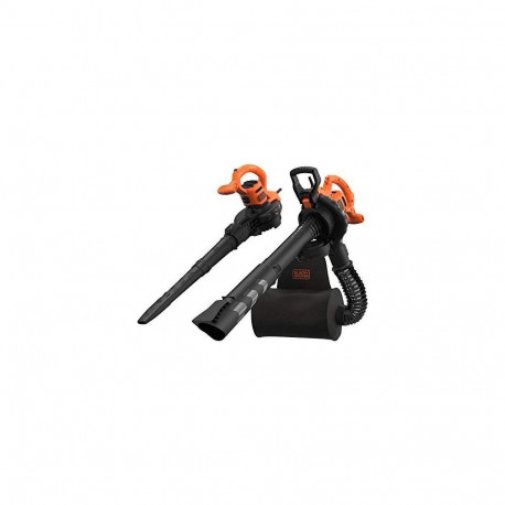 BLACK + DECKER 3-in-1 electric leaf blower BEBLV290-QS, leaf vacuum / leaf blower (black / orange, 2