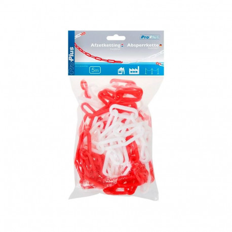 Piirdekett plastik 5m, punane/valge