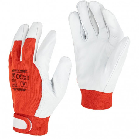 Rękawice ze skóry czer. l272008p, 12 par, "8", ce, lahti