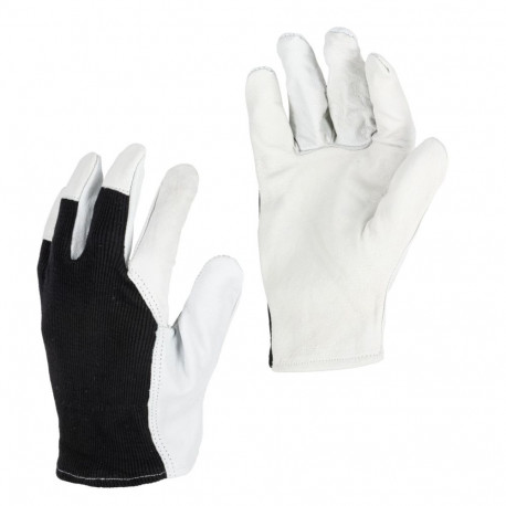 Rękawice ze skóry koz. czarne l271608p, karta, "8", ce,lahti