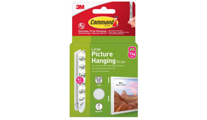 3M Command Strips Large 4pcs, white