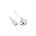 InLine power cable, CEE 7/7 angled / 3pin IEC C13 male, white, 1.8m