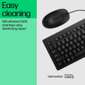 HP 225 G2 USB Wired Mouse Keyboard Combo, Copilot Key - Black - US ENG