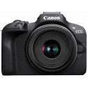 Canon EOS R100 + 18-45 + 55-210mm, must (avatud pakend)