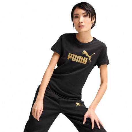 Koszulka damska Puma Ess Metallic No.1 Logo czarna 631536 51 XL