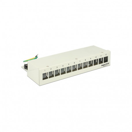 Delock Keystone Desktop Patch Panel 12 Port grey