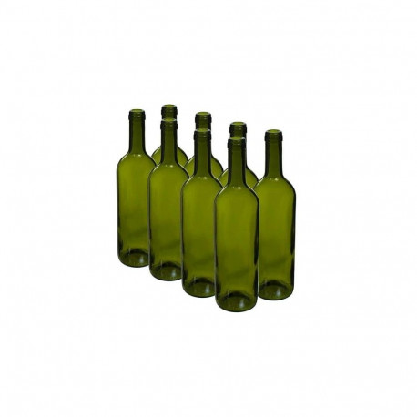 BOTTLE GLASS 0.75L SET OLIV NO CAP 8PCS