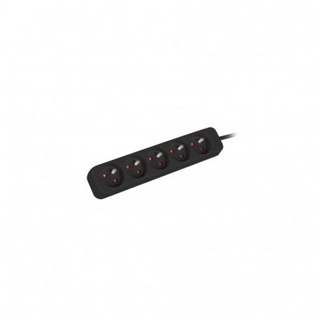 POWER STRIP LANBERG 3M 5X FRENCH OUTLETS QUALITY-GRADE COPPER CABLE BLACK