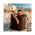Foldable portable inflatable bathtub 75 x 75 cm black