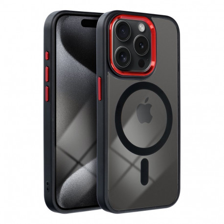 Case for iPhone 17 PRO Color Edge Mag Cover compatible with MagSafe black-red