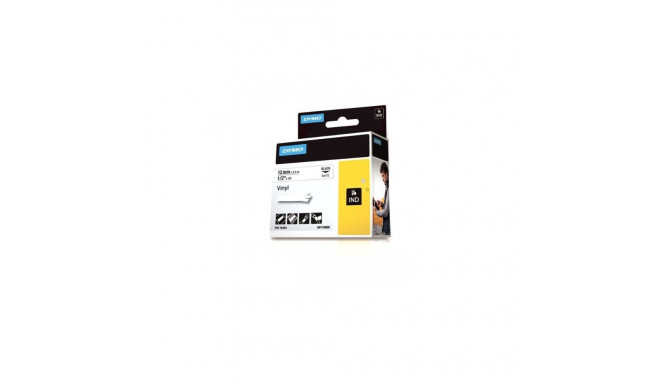 Dymo Rhino Band Vinyl black / white 12mmx5,5m