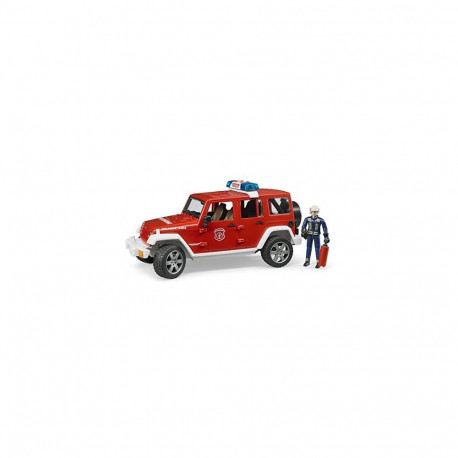 Jeep tuletõrjeauto 02528 Wrangler Unlimited Rubicon koos tuletõrjujaga, punane/valge