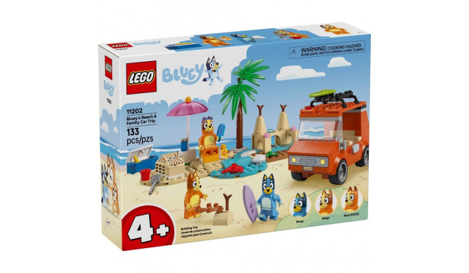 LEGO BLUEY 11202 Bluey rannareis ja pere auto reis