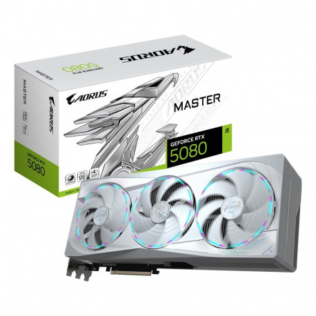Gigabyte videokaart GeForce RTX 5080 AORUS MASTER ICE 16GB (GV-N5080AORUSM ICE-16GD)