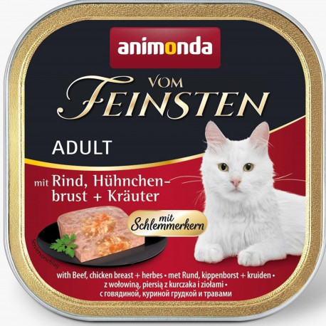 ANIMONDA Vom Feinsten Adult Beef, chicken breast and herbs - wet cat food - 100g