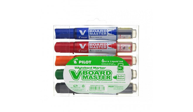 Tahvlimarker Pilot V Board Master,  joon 2,3mm, ümar ots, padruniga, 5tk, BeGreen - 91%, taaskasutat