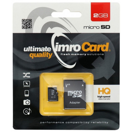 Imro memory card microSD 2GB C6 + adapter (opened package)
