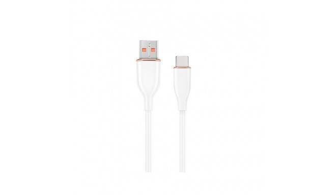 Type-C USB laadimis- ja andmekaabel, 1.5 m, valge