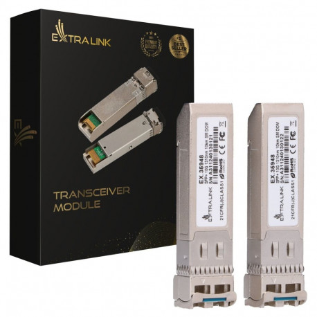 Extralink SFP+ 10G 1310nm 2-pack SFP+ Module Single mode, LC, 10km, dedicated for HP/ARUBA