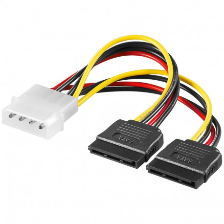 Goobay toitekaabel 5.25´´ (molex) - 2 x SATA 0.15m