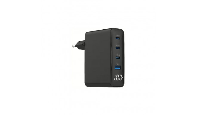 Gembird TA-UC-PDQC100LCD-01-BK Universal Charger USB / USB-B / 100W