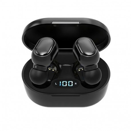 WoW E6s TWS Bluetooth 5.3 Wireless In-Ear Headset with HD Mic & Charging Case Black