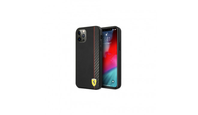 Ferrari FESAXHCP12LBK iPhone 12 Pro Max 6.7" black/black hardcase On Track Carbon Stripe