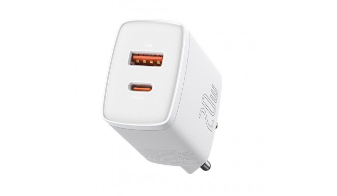 Baseus Compact fast charger USB / USB Type C 20W 3A Power Delivery Quick Charge 3.0 white (CCXJ-B02)