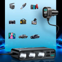 Joyroom JR-CL06 9in1 car charger 154W 5x USB-A / USB-C / 3x cigarette lighter socket PD QC PPS - bla