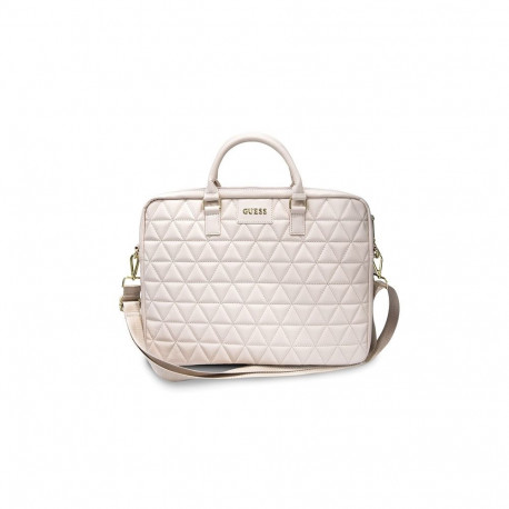 Guess Quilted bag for a 16" laptop - pink
