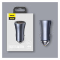 Baseus Golden Contactor Pro car charger USB-C / USB-A 40W PD QC 4+ SCP FCP AFC + cable - gray